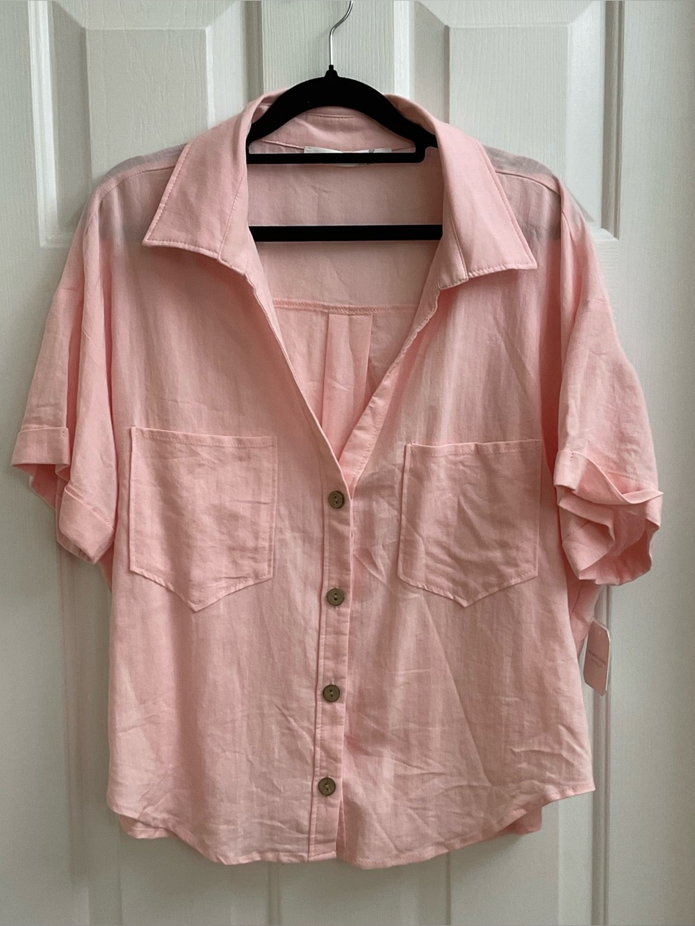 NWT ALTAR’D STATE Short Sleeve Button Up Linen Shirt Size XXL